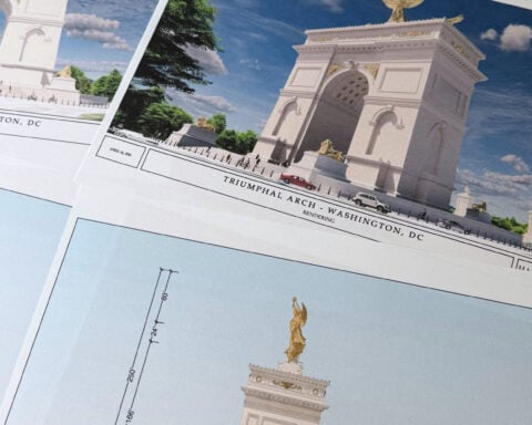 Trump's Washington arch plan includes golden-winged figure, eagles, lions and 'One Nation Under God'