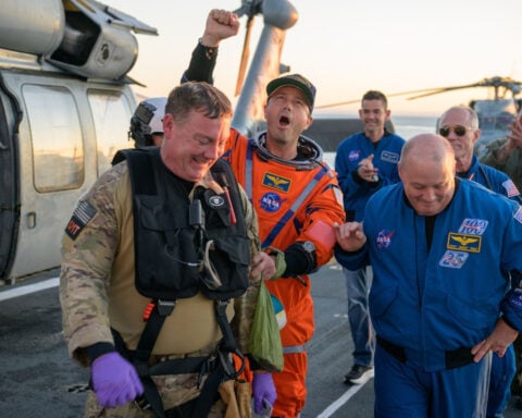 Astronaut's space 'shower' prompts question from mission control