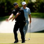 Garcia-Rahm pairing produces early hijinks when Sergio slams his club, then carries Rahm's bag