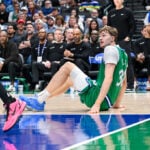 Cooper Flagg's season ends as the rookie No. 1 pick of the Mavs exits finale with ankle injury