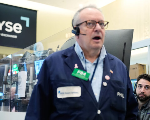 Wall Street rallies to the edge of its all-time high as oil prices ease