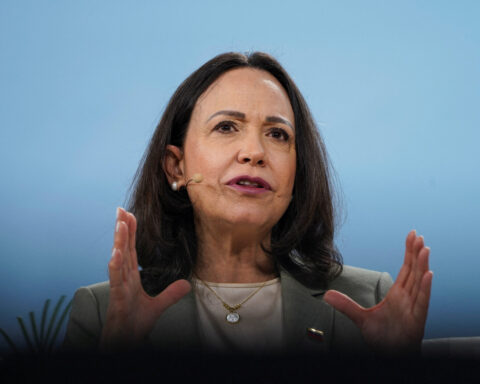 France's Macron holds talks with Venezuelan opposition leader Machado