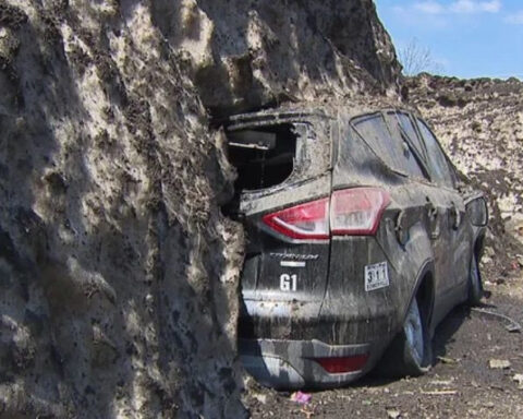 Massive pile of melting snow reveals crushed DPW car in Massachusetts. Why the city says vehicles were buried on purpose.