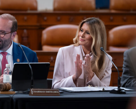 Melania Trump pushes for updating a foster care program during a rare visit to Capitol Hill