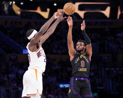 Bronny and LeBron James are looking forward to postseason playing time together with the Lakers