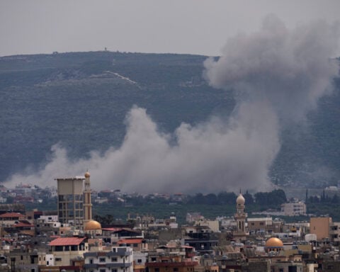 The Latest: A 10-day Lebanon ceasefire appears to hold as European leaders set to meet over strait