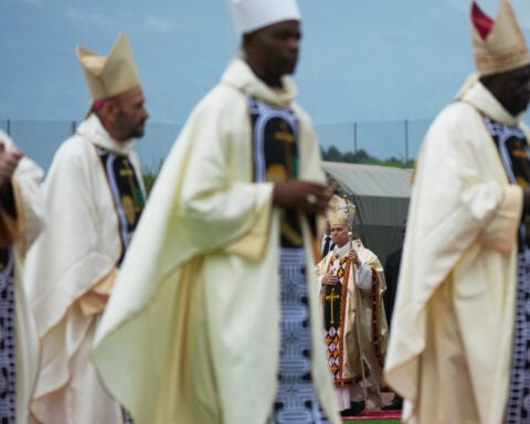 Pope urges young people to resist temptation of corruption in big Mass in Cameroon
