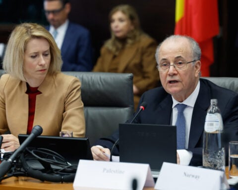 EU hosts Palestinian leader in conference about security and peace in Gaza and the West Bank