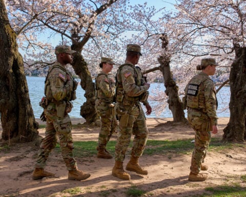 With no end in sight to their deployment, National Guard troops roam Washington