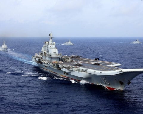 Chinese aircraft carrier sailed through Taiwan Strait, Taipei says