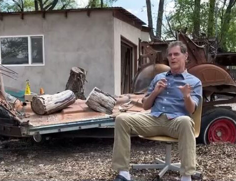 Artist creates massive jackrabbit sculpture from salvaged car