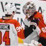 Vladar stops 27 shots as Flyers top Penguins 3-0 to take commanding 2-0 lead in first-round series