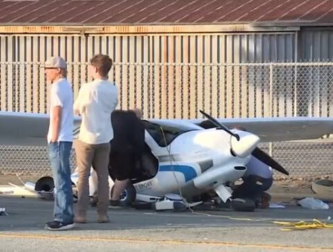 Video captures plane striking power line before hard landing near Salinas Airport