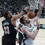 Trail Blazers rally for 106-103 win over Spurs to even series after Wembanyama exits with injury