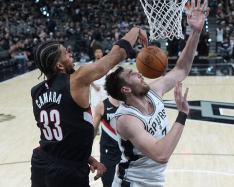 Trail Blazers rally for 106-103 win over Spurs to even series after Wembanyama exits with injury