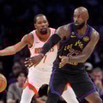 LeBron scores 28, leads short-handed Lakers past Durant's Rockets again 101-94 for 2-0 series lead