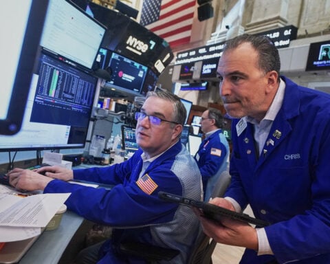 US stocks fall on a shaky Wall Street as Brent oil briefly barrels above $107