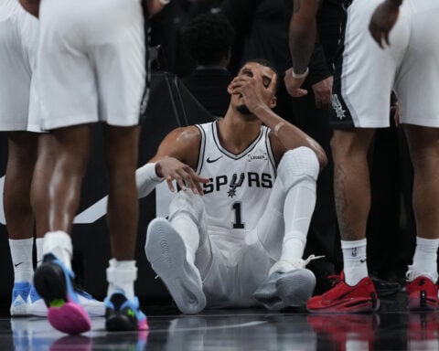 Victor Wembanyama travels with the Spurs to Portland and is listed as questionable to play in Game 3