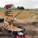 Giant wooden troll unveiled at Museum of Danish America in Elk Horn