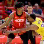 James makes tying 3 as Lakers storm back late, win in OT and take a 3-0 series lead over the Rockets