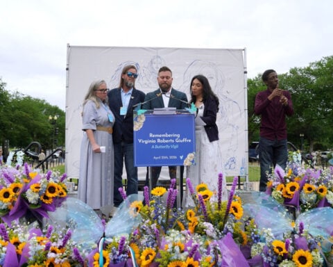 Family and friends hold vigil to mark one year since death of Epstein accuser Virginia Giuffre