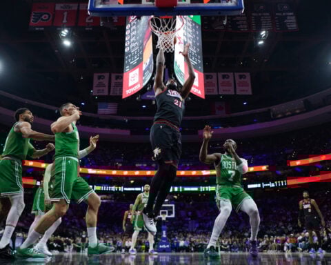 Embiid’s gutsy return after appendectomy falls flat as Celtics rout 76ers for 3-1 series lead