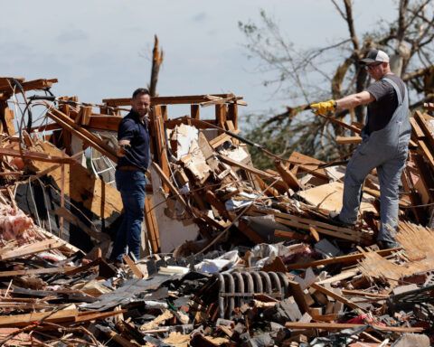 Twin tornadoes spotted in northern Oklahoma
