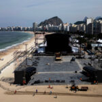 Construction of the stage for Shakira's concert in Brazil resumes after worker's death