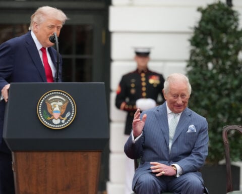 Trump and Charles greet each other warmly as the king begins a day of diplomacy in Washington