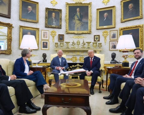 Trump and Charles greet each other warmly and meet in Oval Office on a day of diplomacy for the king