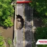 Family drives into sinkhole on 96-year-old Franklin County, Kansas, bridge