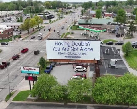 A billboard in Des Moines is urging people to leave the MAGA movement