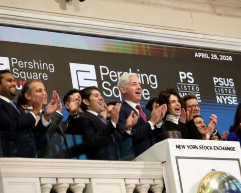 Ackman's Pershing Square fund shares drop in hotly anticipated debut