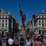 Banksy confirms a new statue in central London of a man blinded by a flag is his work