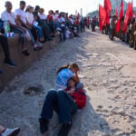 Cuba's electric and petroleum workers celebrate their colleagues during massive rally