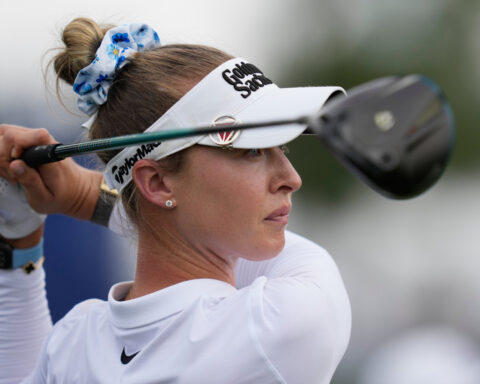 Nelly Korda goes bogey-free for 67 and shares the lead at LPGA in Mexico