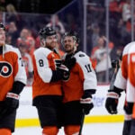 Cam York threw his stick in the stands after scoring an OT winner, but the Flyers star got it back