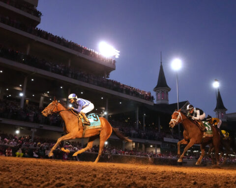Always a Runner wins the 152nd Kentucky Oaks, the first to run under the lights in prime time