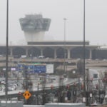United Airlines plane hits light pole on landing at Newark airport