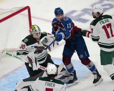 Cale Makar returns from injury, scores twice as Avalanche outlast Wild 9-6 in wacky Game 1