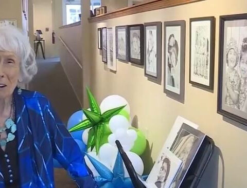 Exhibit celebrates 99-year-old artist who began drawing later in life