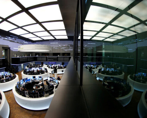 European shares rise on positive earnings bump; focus on Mideast tensions