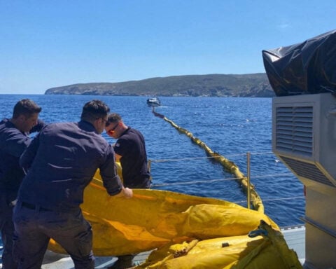 Crew rescued after ship with cargo of baking soda sinks off Greece