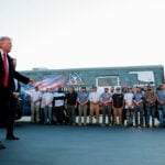 Trump makes surprise visit to see Lincoln Memorial pool renovations