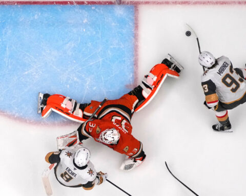 Marner's first playoff hat trick propels Golden Knights to 6-2 rout of Ducks and 2-1 series lead