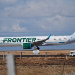 A Frontier plane hits a pedestrian during takeoff at Denver airport