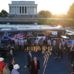 A nonprofit sues to halt Trump’s 'American flag blue' repaint of the Reflecting Pool