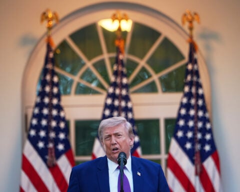 The Latest: Trump departs for high-stakes China summit as Iran war looms