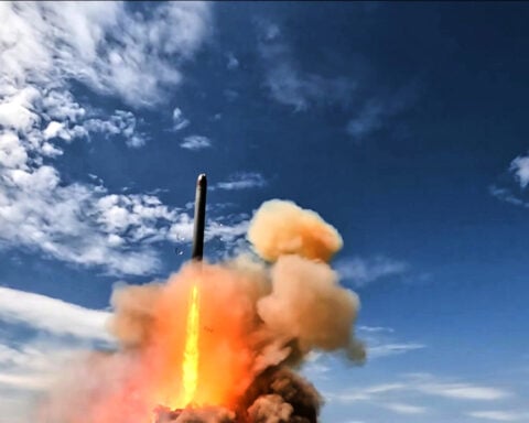 Putin hails Russia's test launch of a new ballistic missile and calls it the world's most powerful