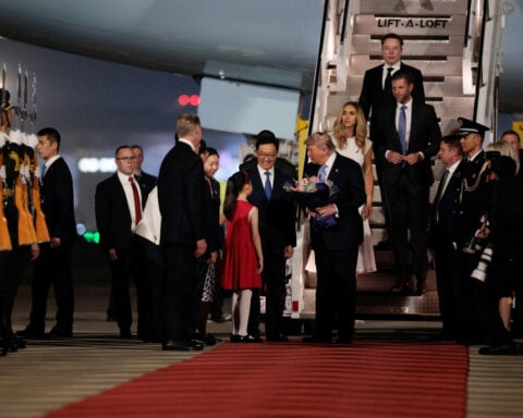Trump lands in China for Xi summit with Nvidia CEO in tow